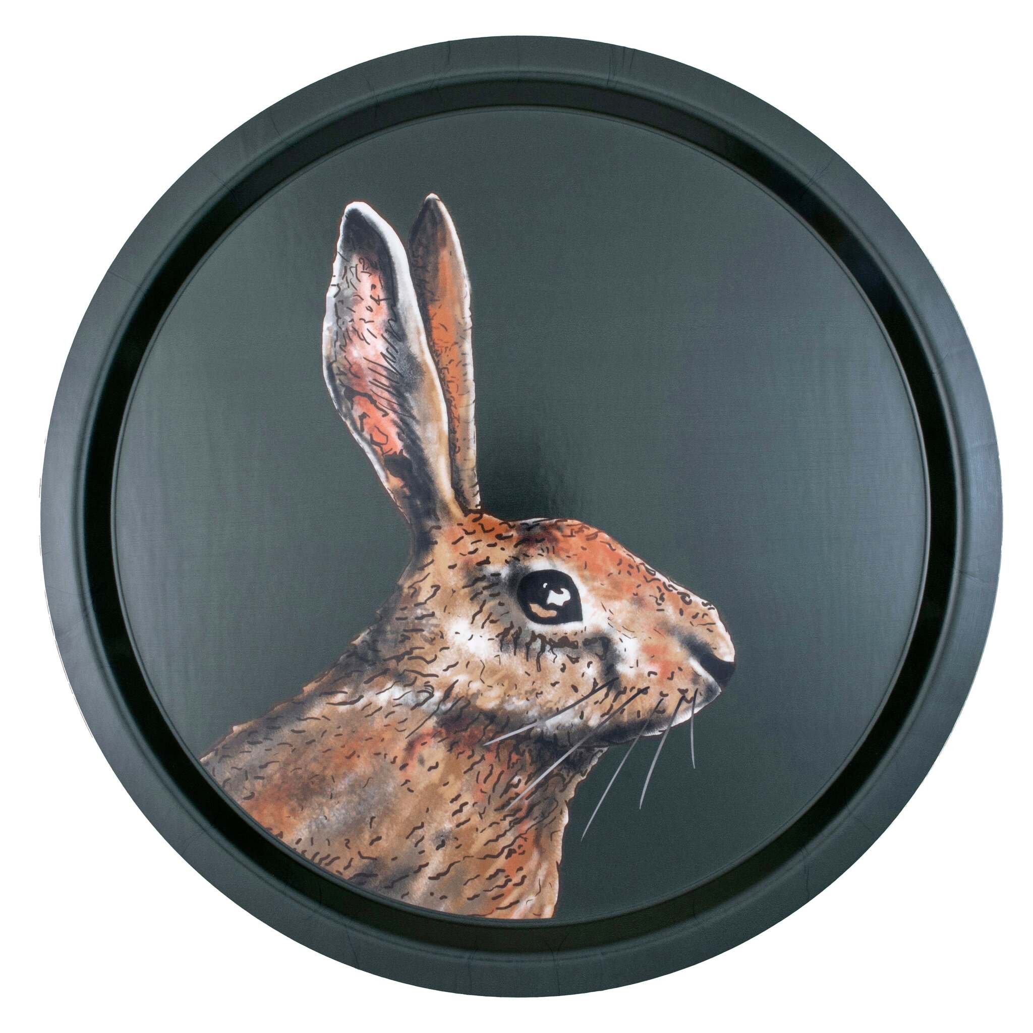 Halcyon Days Woodland Wildlife Hare - Round Birchwood Tray