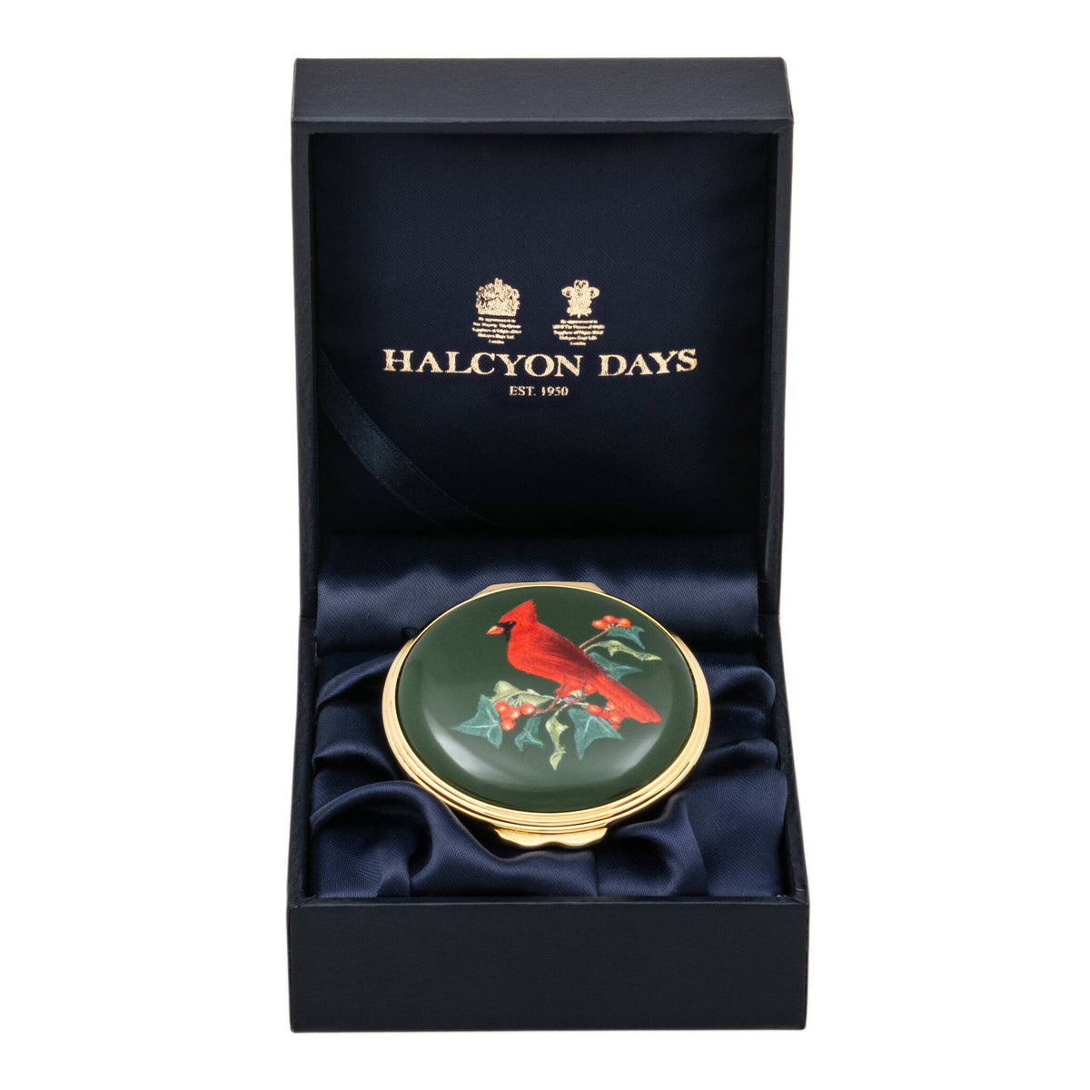 Halcyon Days Woodland Wildlife Red Cardinal Enamel Box, alternate view