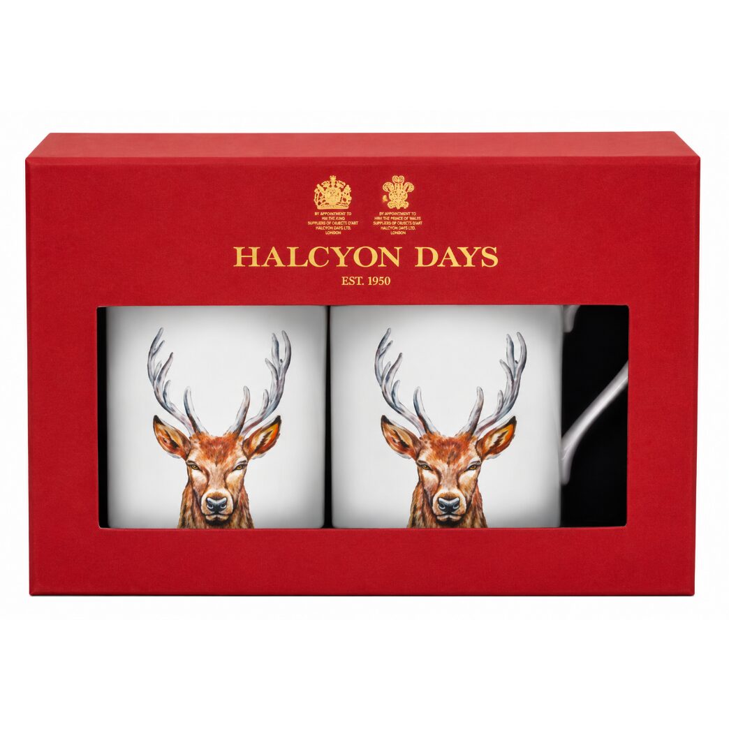 Halcyon Days Woodland Wildlife Stag Mug Set of 2
