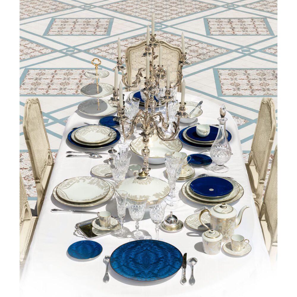 Haviland Damassé Blue Ritz Paris Soup Bowl, lifestyle view