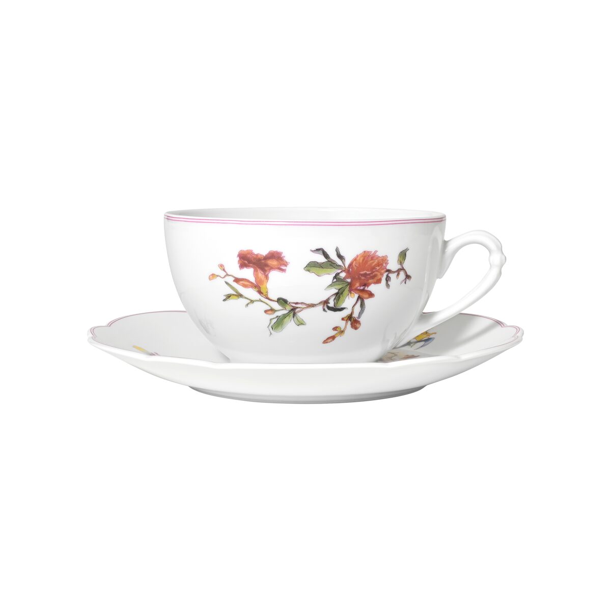 Haviland Fleurs d'Auteuil Breakfast Cup and Saucer