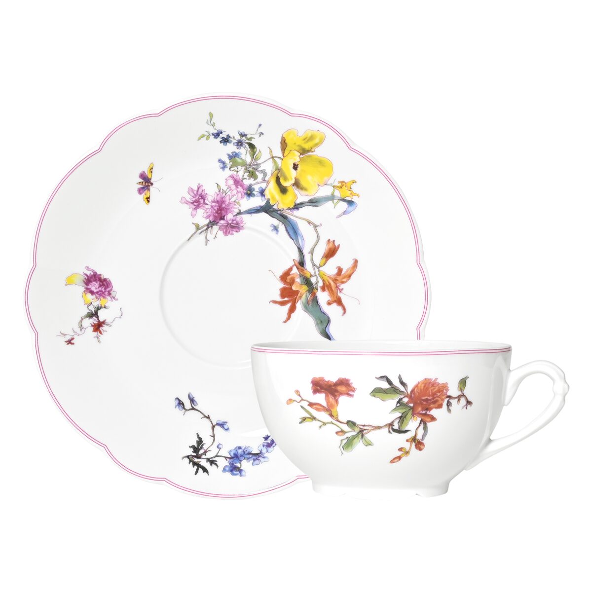 Haviland Fleurs d'Auteuil Breakfast Cup and Saucer, view 2
