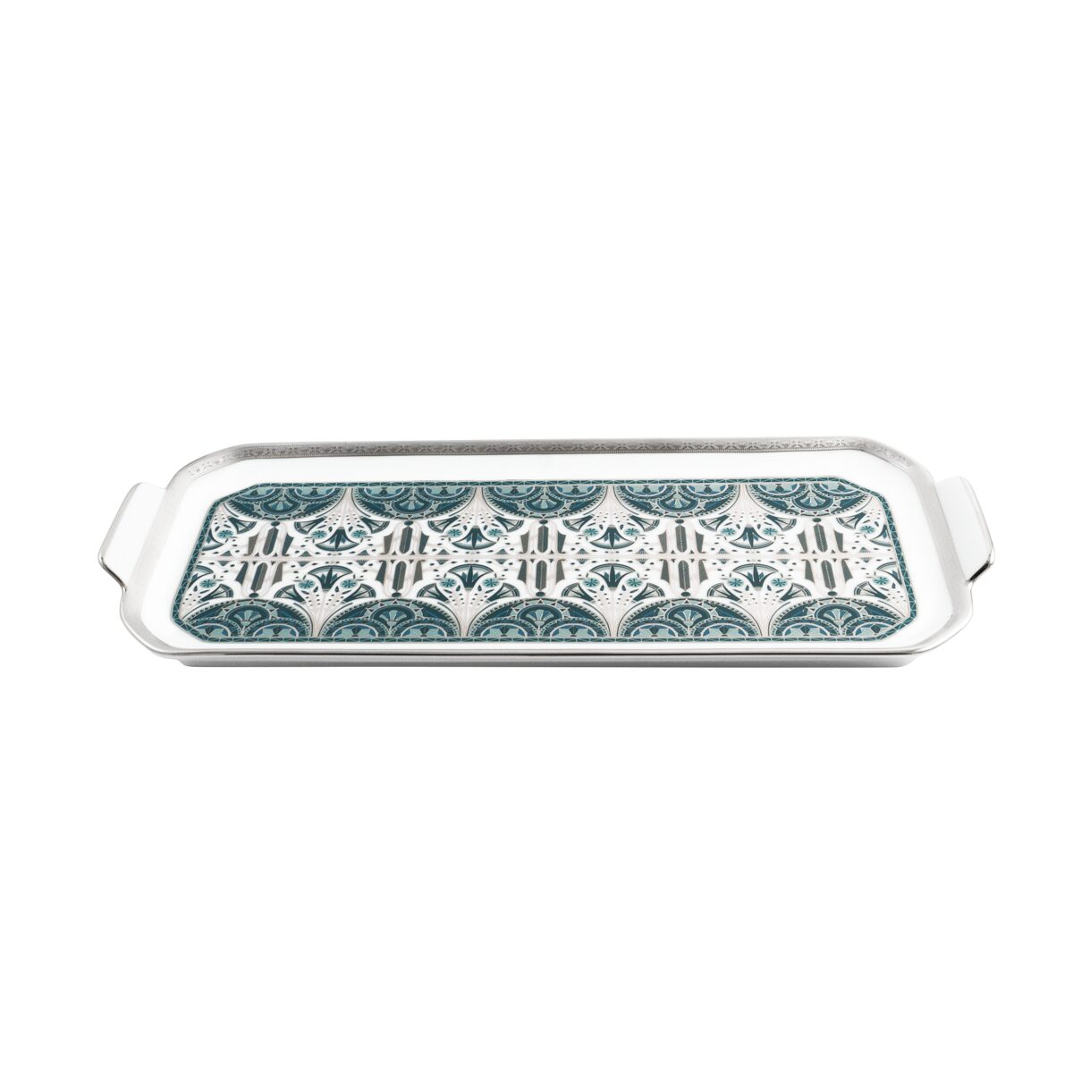 Haviland Rêves Du Nil Green Platinum Rectangular Cake Platter, alternate view