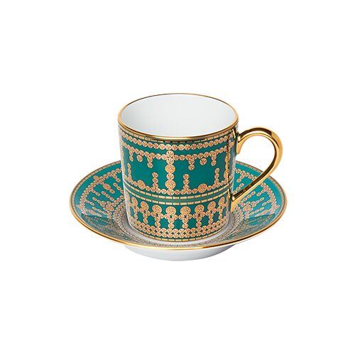 Haviland Tiara Peacock Blue Gold Coffee Cup and Saucer Cup & Saucer Set, alternate view