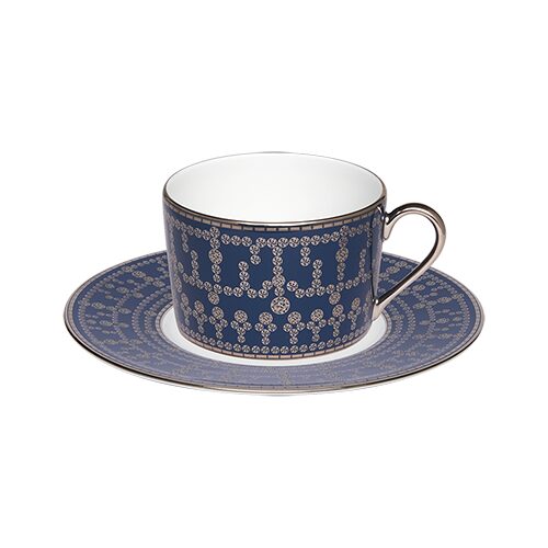 Haviland Tiara Peacock Blue Platinum Teacup and Saucer Cup & Saucer Set, alternate view