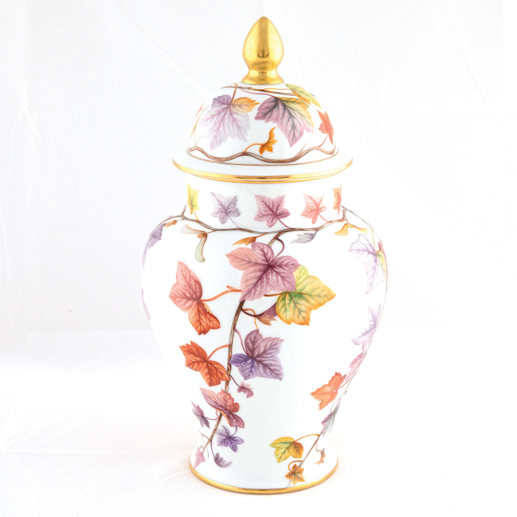 Herend Autumn Leaves Ginger Jar Vase โ additional view