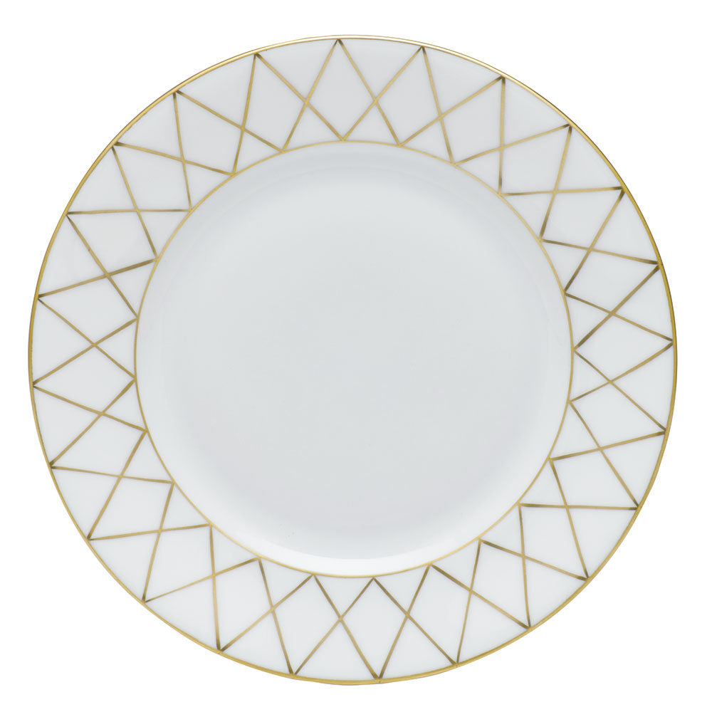 Hand-painted Herend Babos Gold Bread and Butter Plate in fine porcelain, 6in D, on a white background