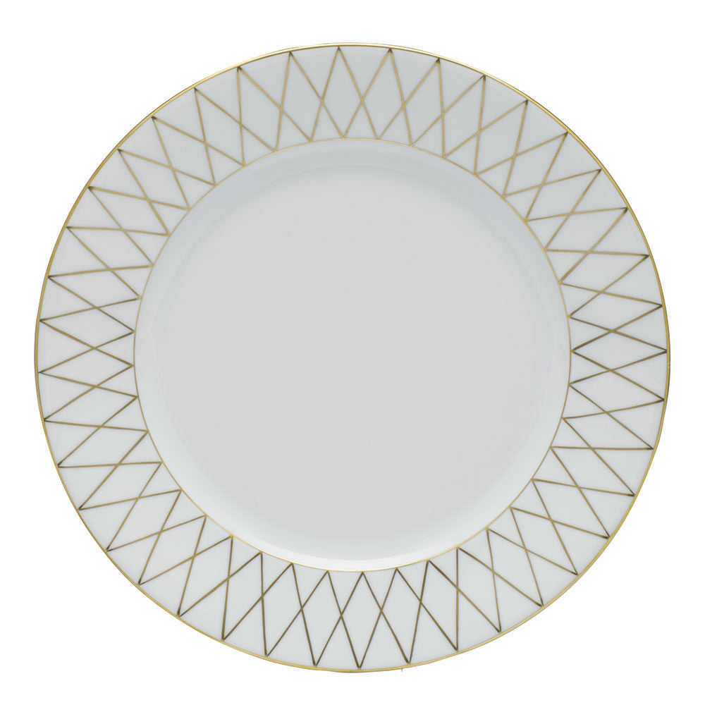 Hand-painted Herend Babos Gold Dinner Plate in fine porcelain, 10.25in D, on a white background