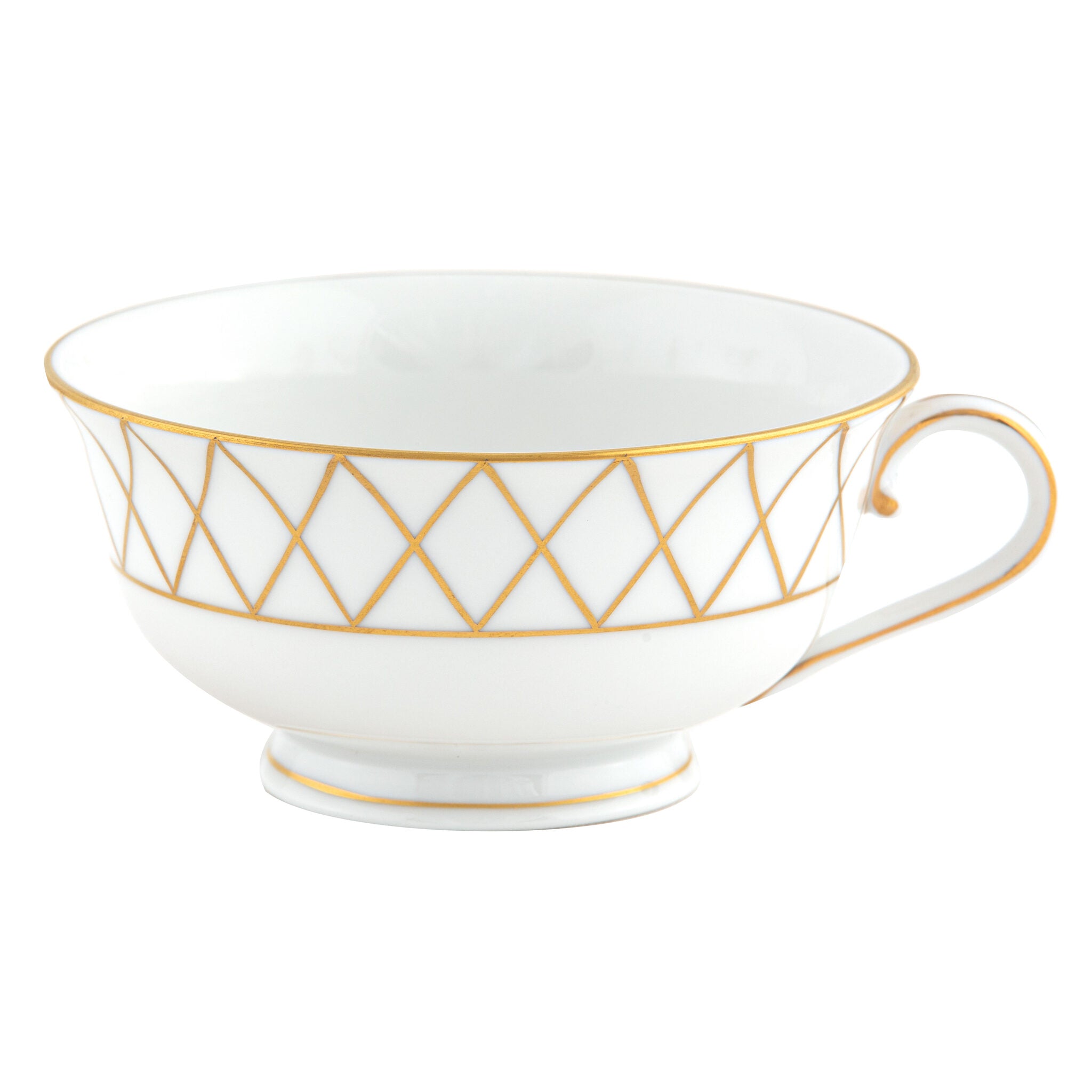 Hand-painted Herend Babos Gold Tea Cup Teacup in fine porcelain, on a white background