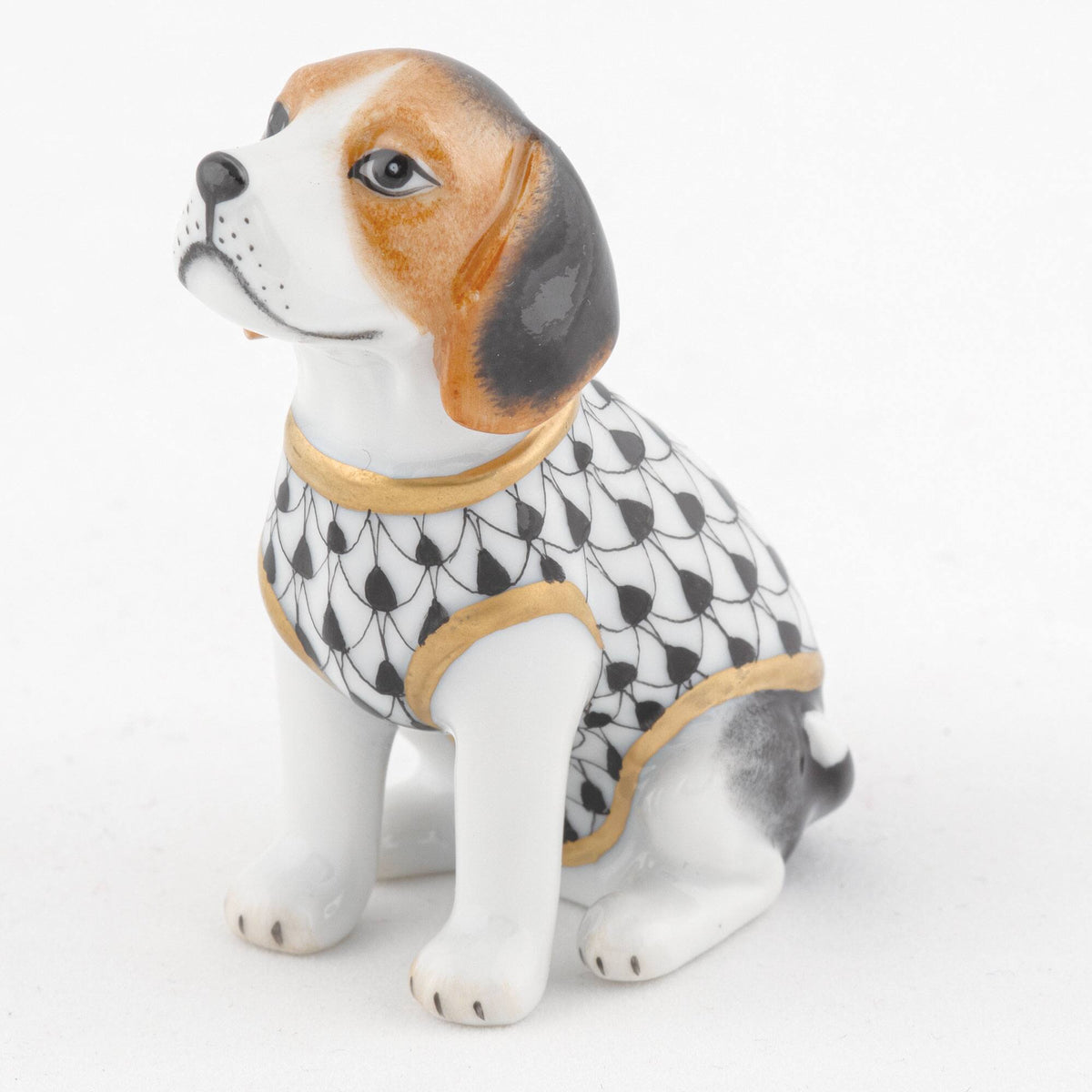 Herend Beagle Puppy Figurine – Black, alternate view