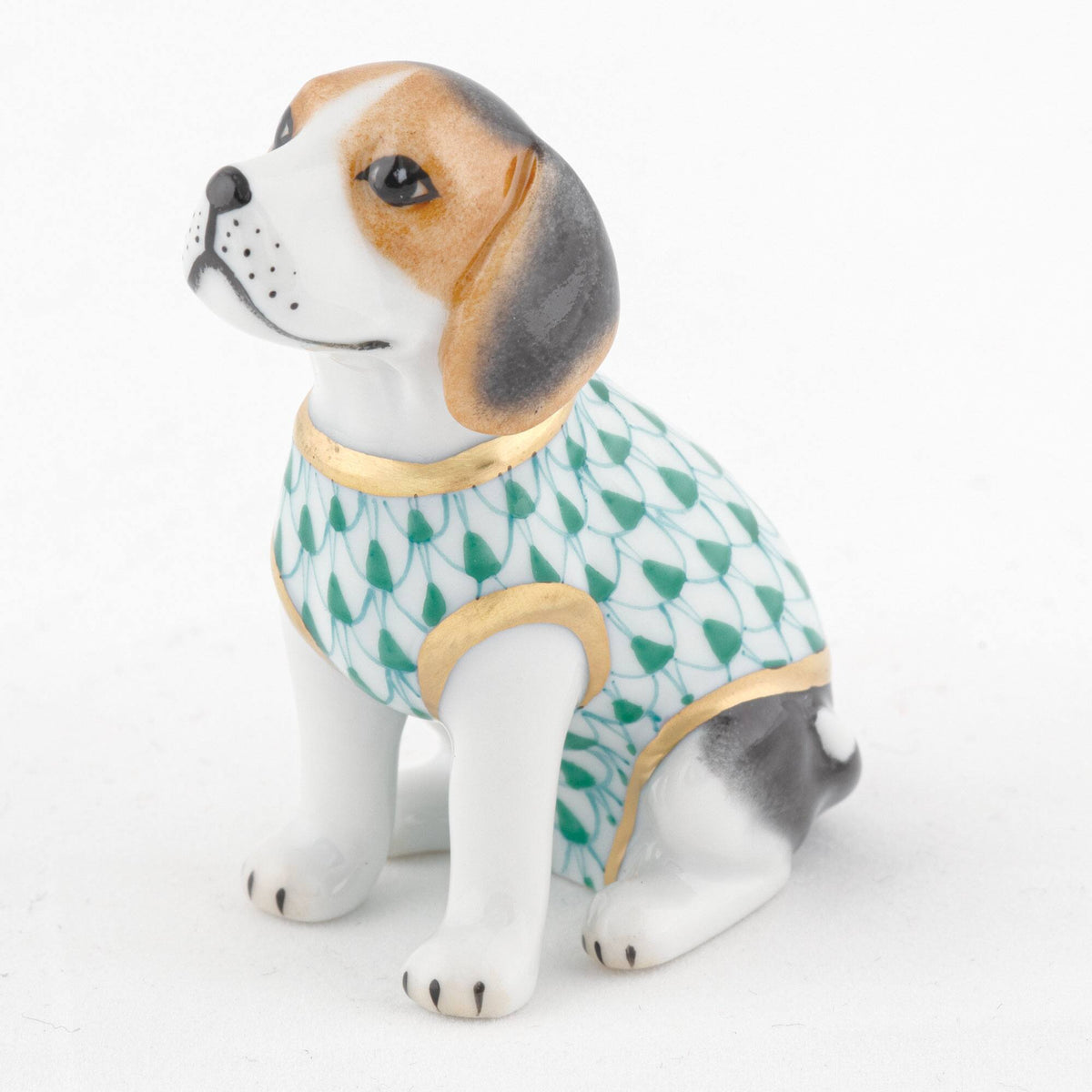 Herend Beagle Puppy Figurine – Green, alternate view