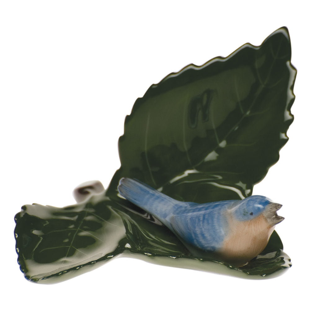 Herend Bird on Leaf Table Place Cards & Place Card Holder porcelain figurine painted in the Motif 4 fishnet pattern