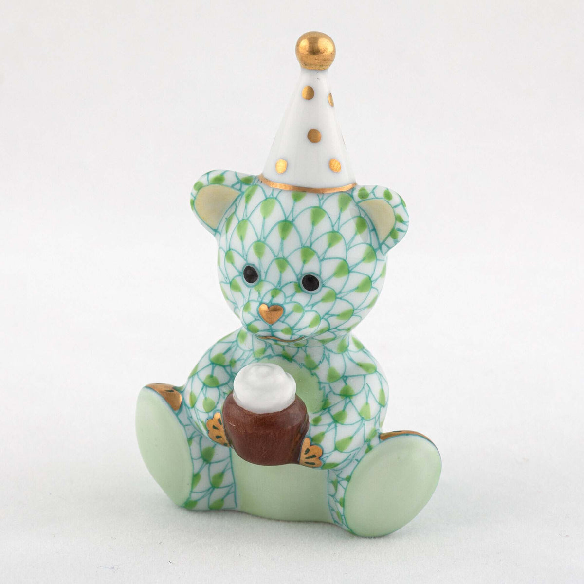 Herend Birthday Bear Figurine – Key Lime, alternate view