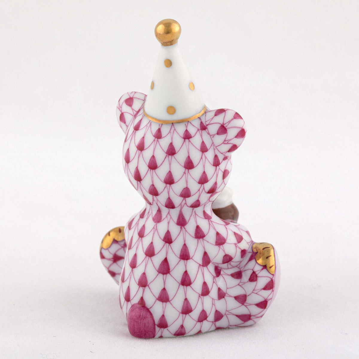 Herend Birthday Bear Figurine – Raspberry, alternate view