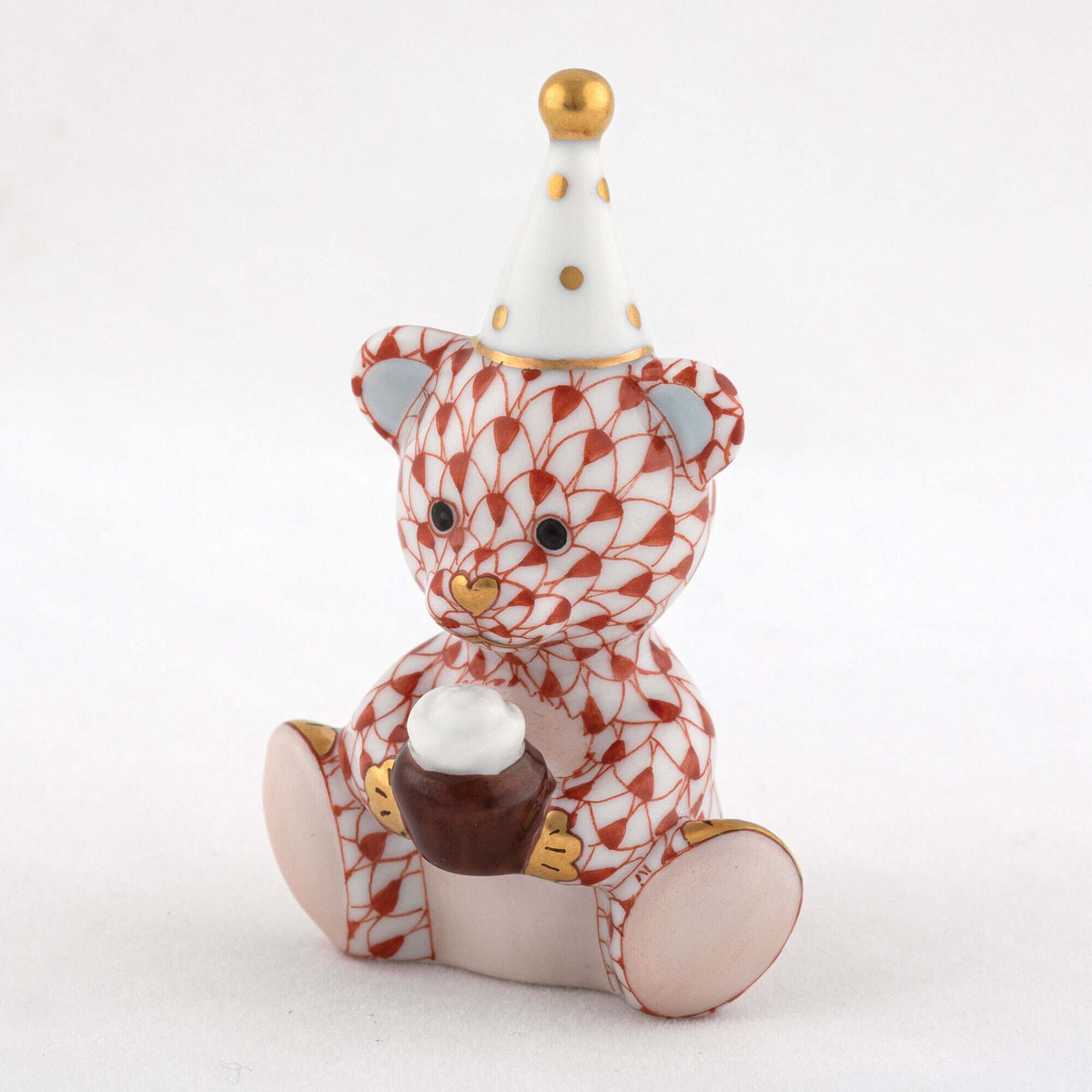 Herend Birthday Bear Figurine – Rust, alternate view