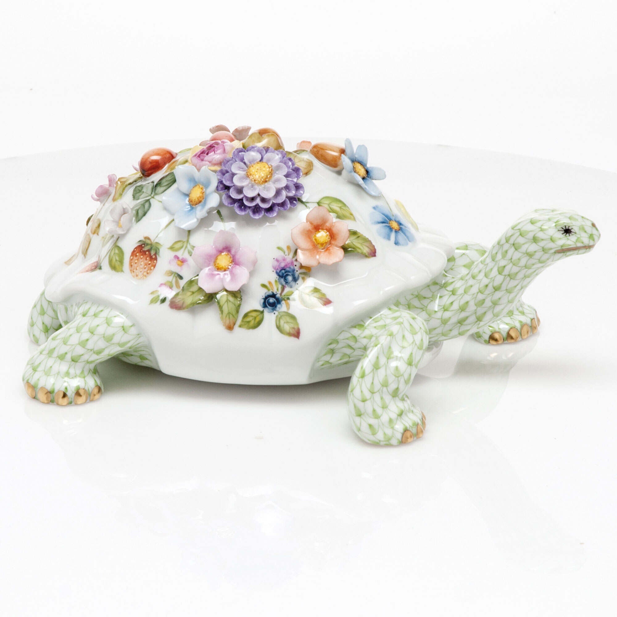 Herend Blossoming Tortoise Figurine β additional view