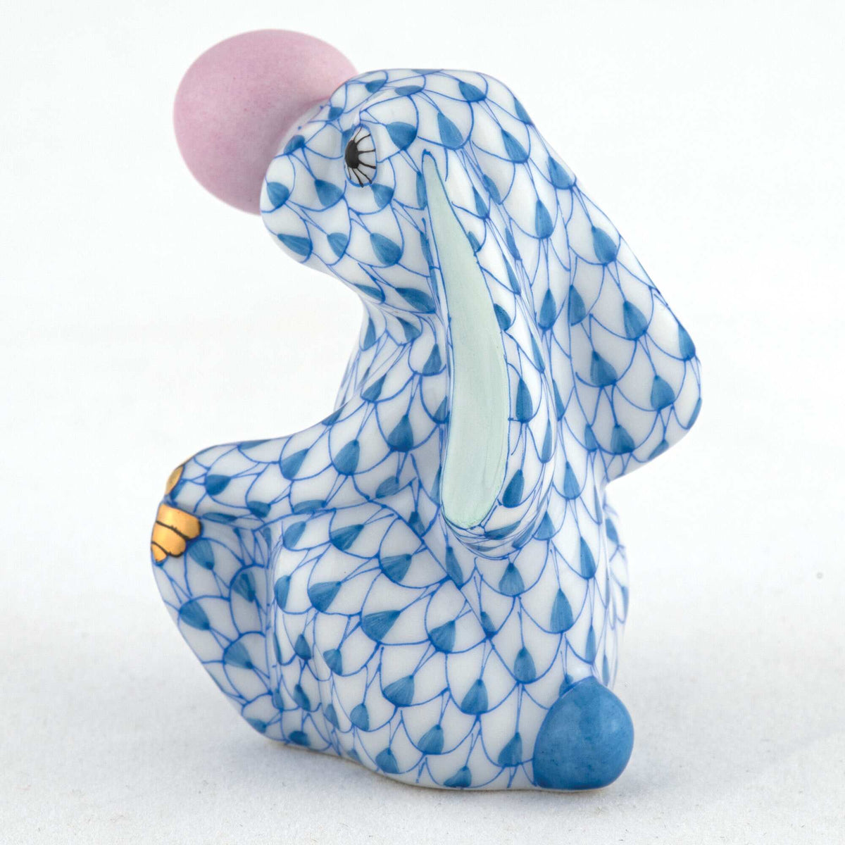 Herend Bubble Gum Bunny Figurine – Blue, alternate view