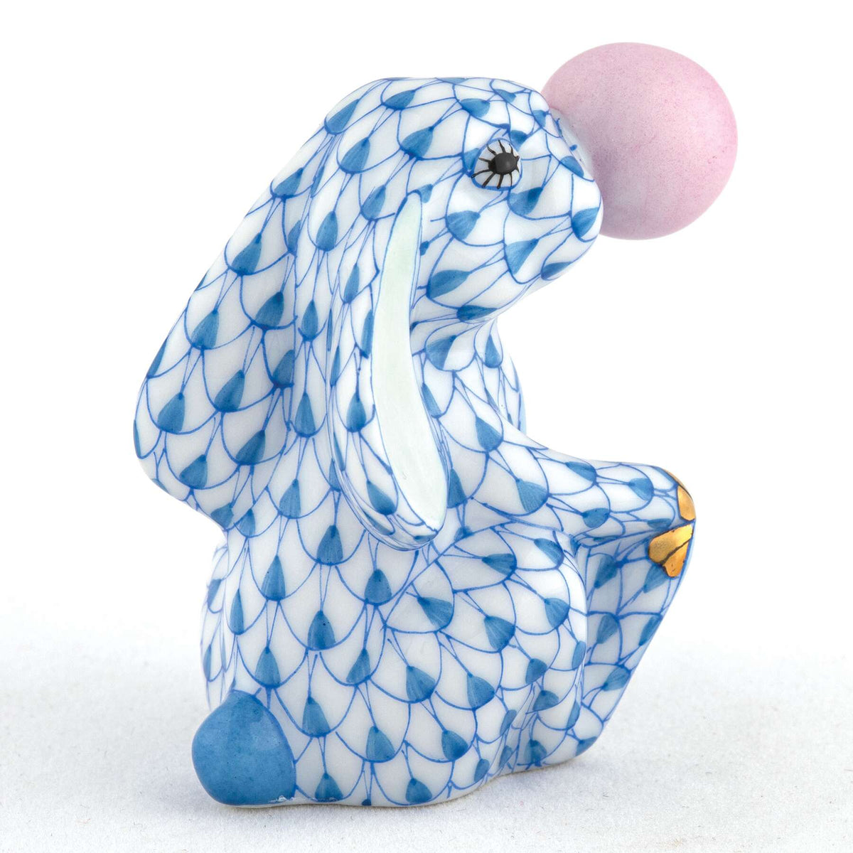 Herend Bubble Gum Bunny Figurine – Blue, alternate view