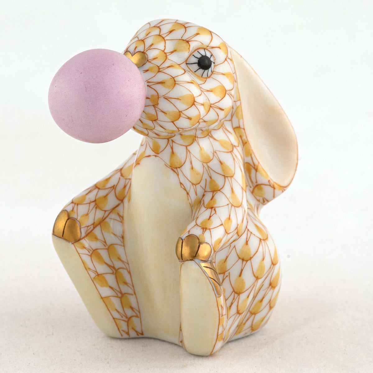 Herend Bubble Gum Bunny Figurine – Butterscotch, alternate view