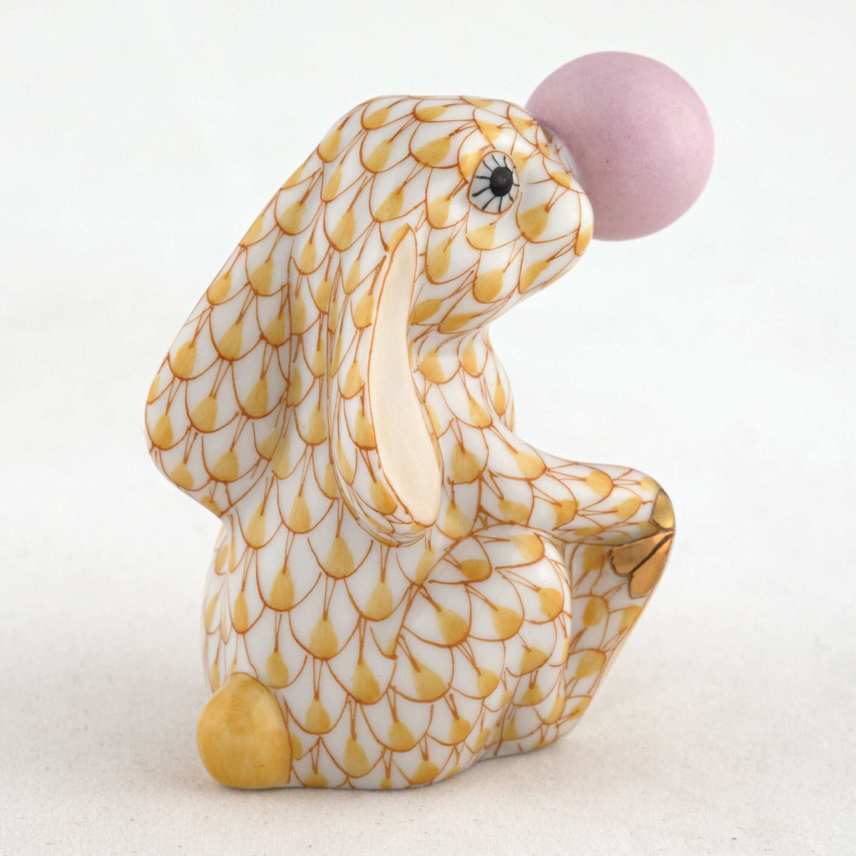 Herend Bubble Gum Bunny Figurine – Butterscotch, alternate view