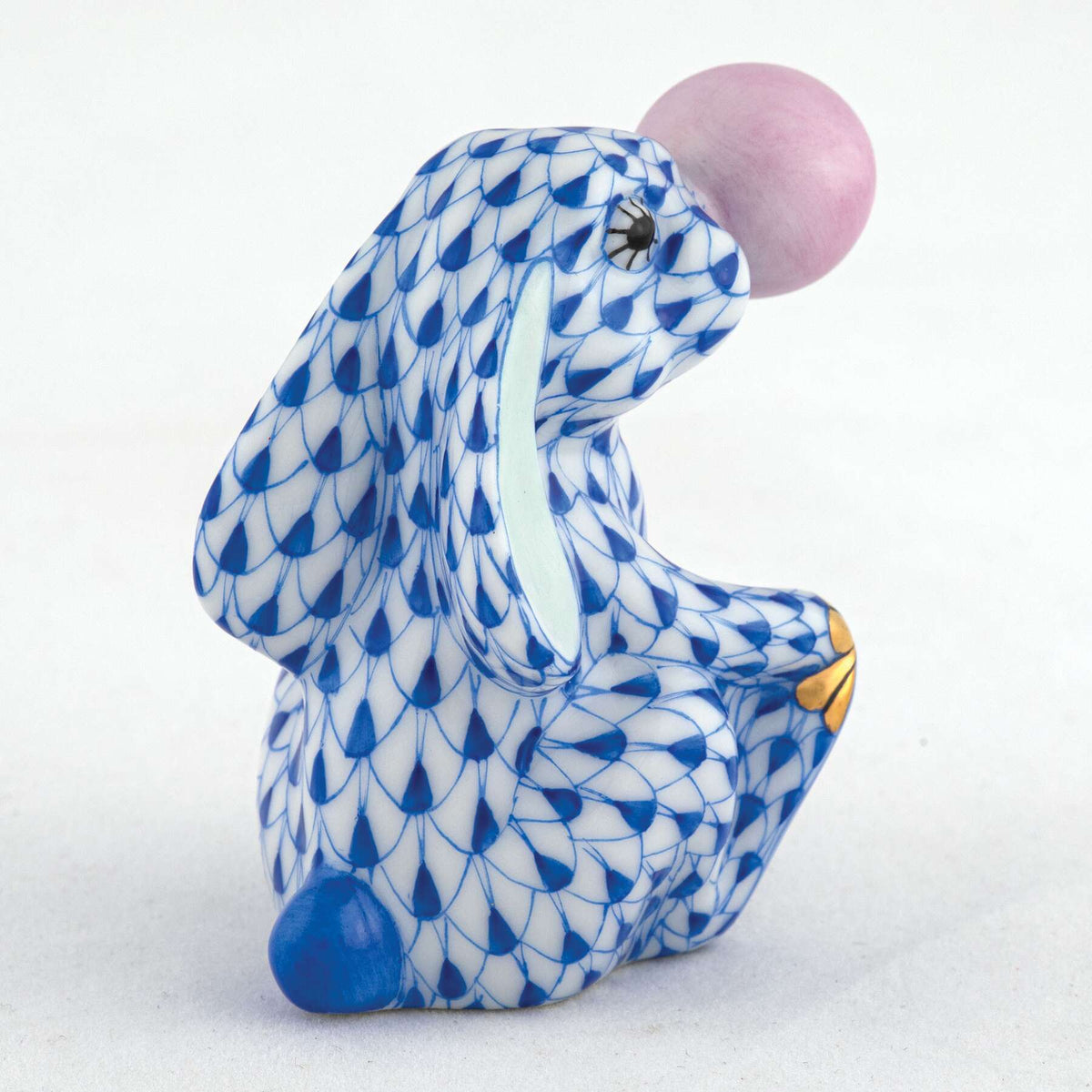 Herend Bubble Gum Bunny Figurine – Sapphire, alternate view