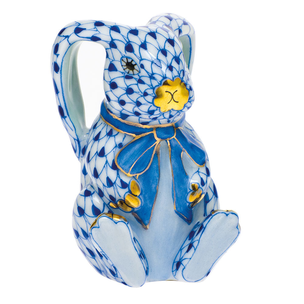 Bunny Ears Figurine in hand-painted Sapphire porcelain by Herend of Hungary