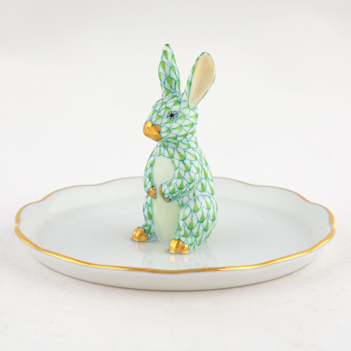 Herend Bunny Ring Holder Garnishment – Key Lime, alternate view