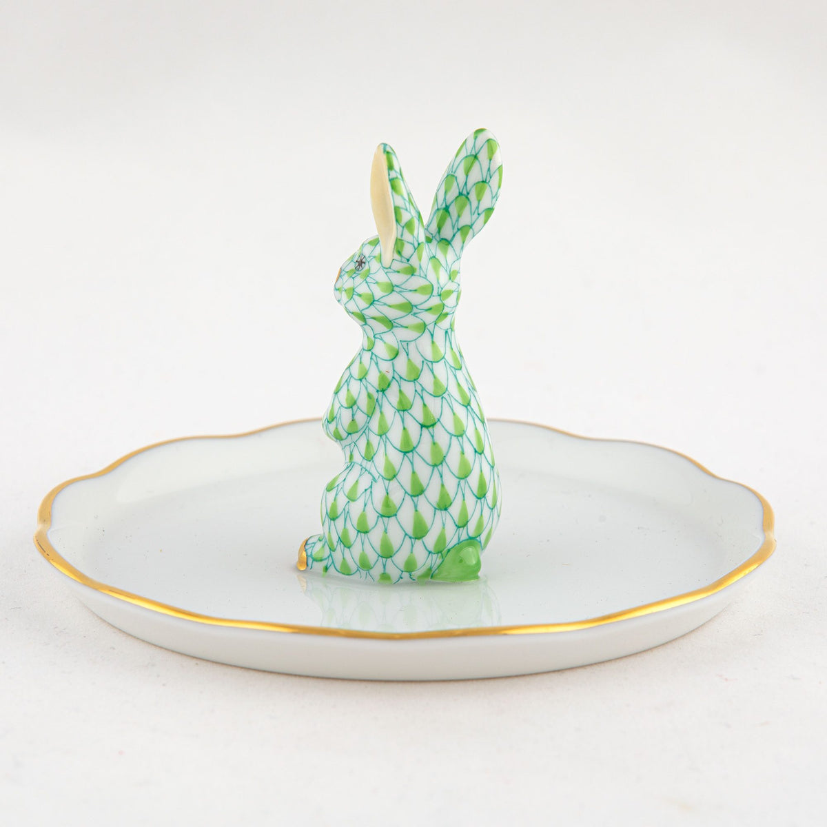 Herend Bunny Ring Holder Garnishment – Key Lime, alternate view