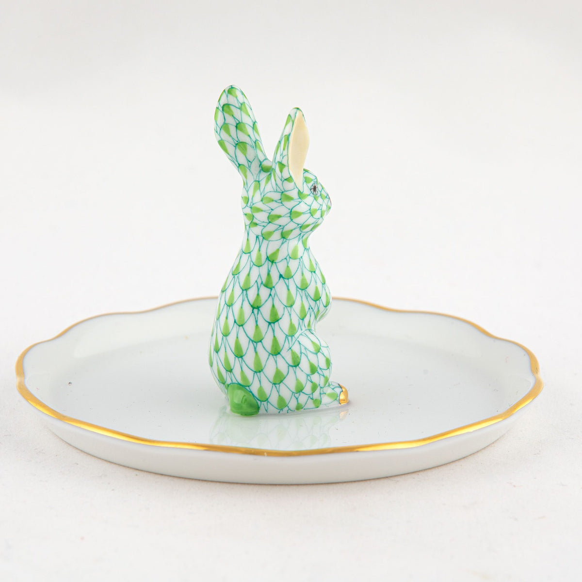 Herend Bunny Ring Holder Garnishment – Key Lime, alternate view