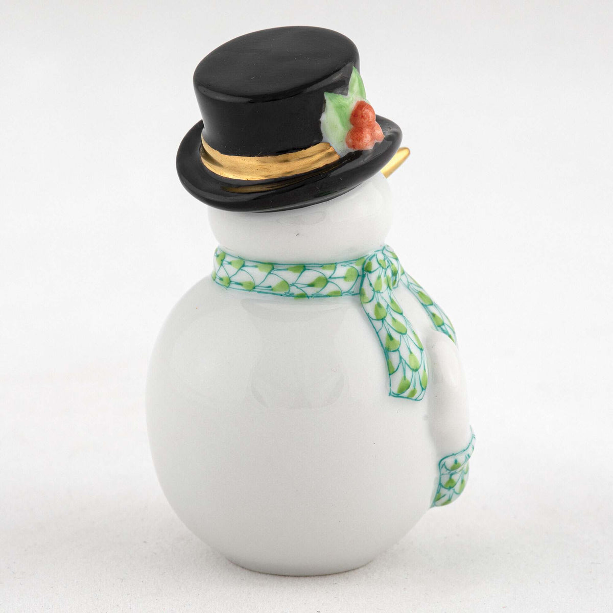 Herend Candy Cane Snowman Figurine – Key Lime, alternate view