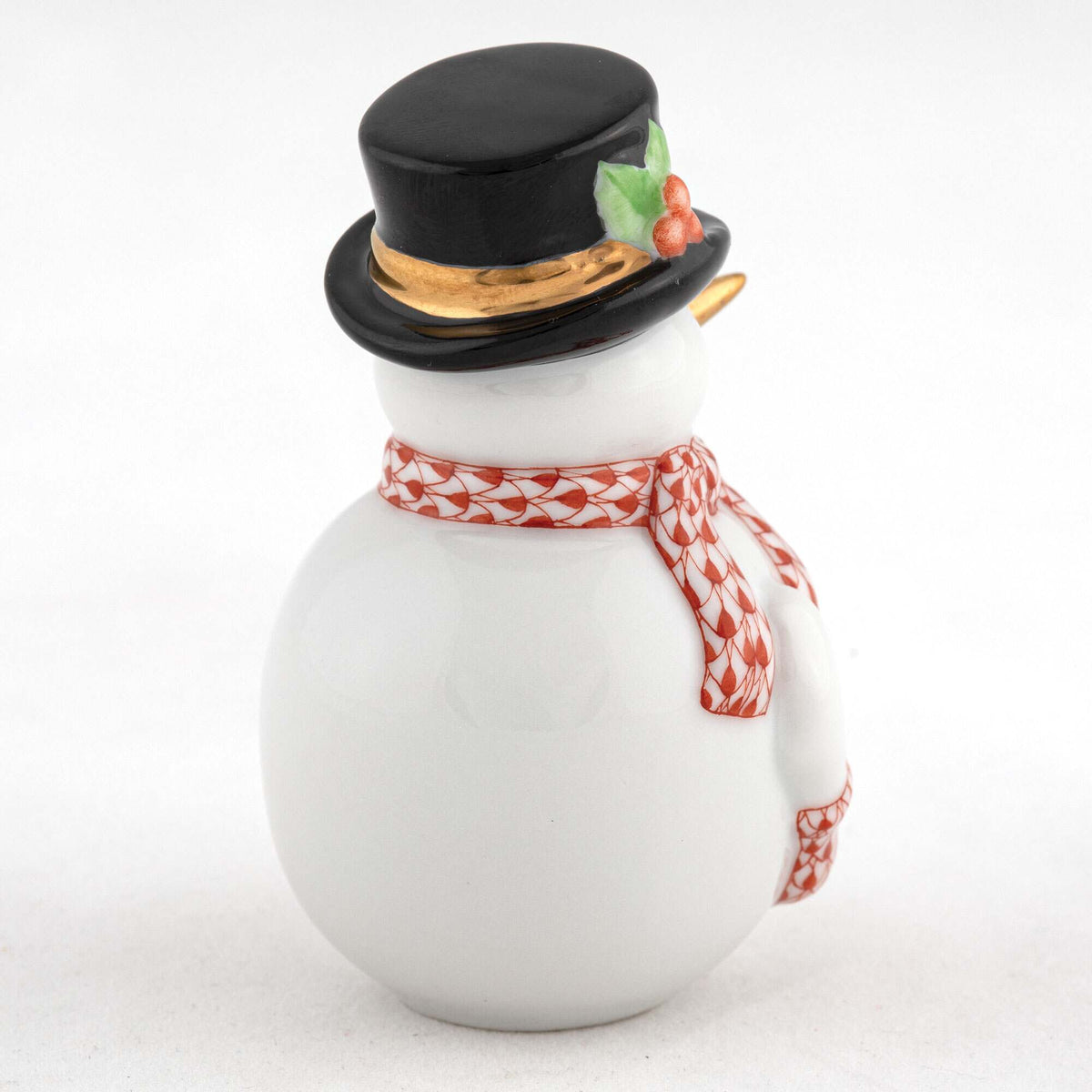 Herend Candy Cane Snowman Figurine – Rust, alternate view