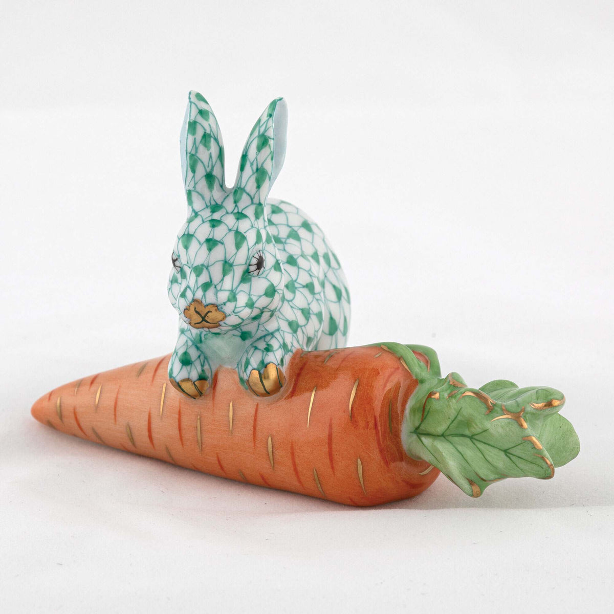 Herend Carrot Love Figurine – Green, alternate view