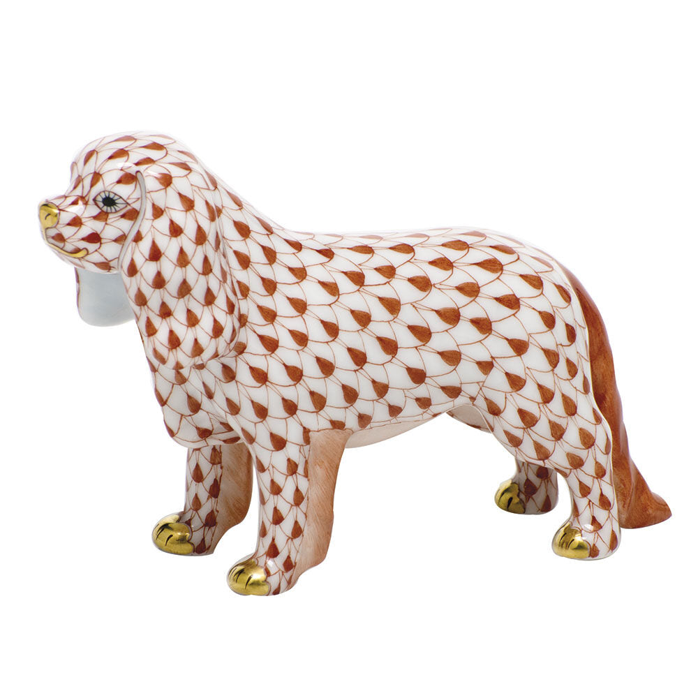Cavalier King Charles Spaniel Figurine in hand-painted Rust porcelain by Herend of Hungary