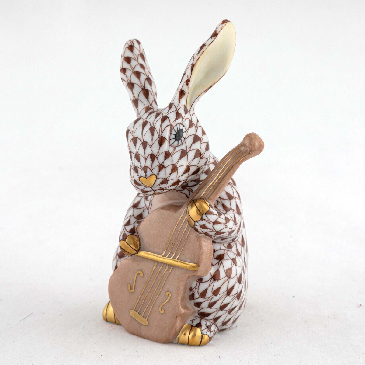 Herend Cello Bunny Figurine – Chocolate, alternate view