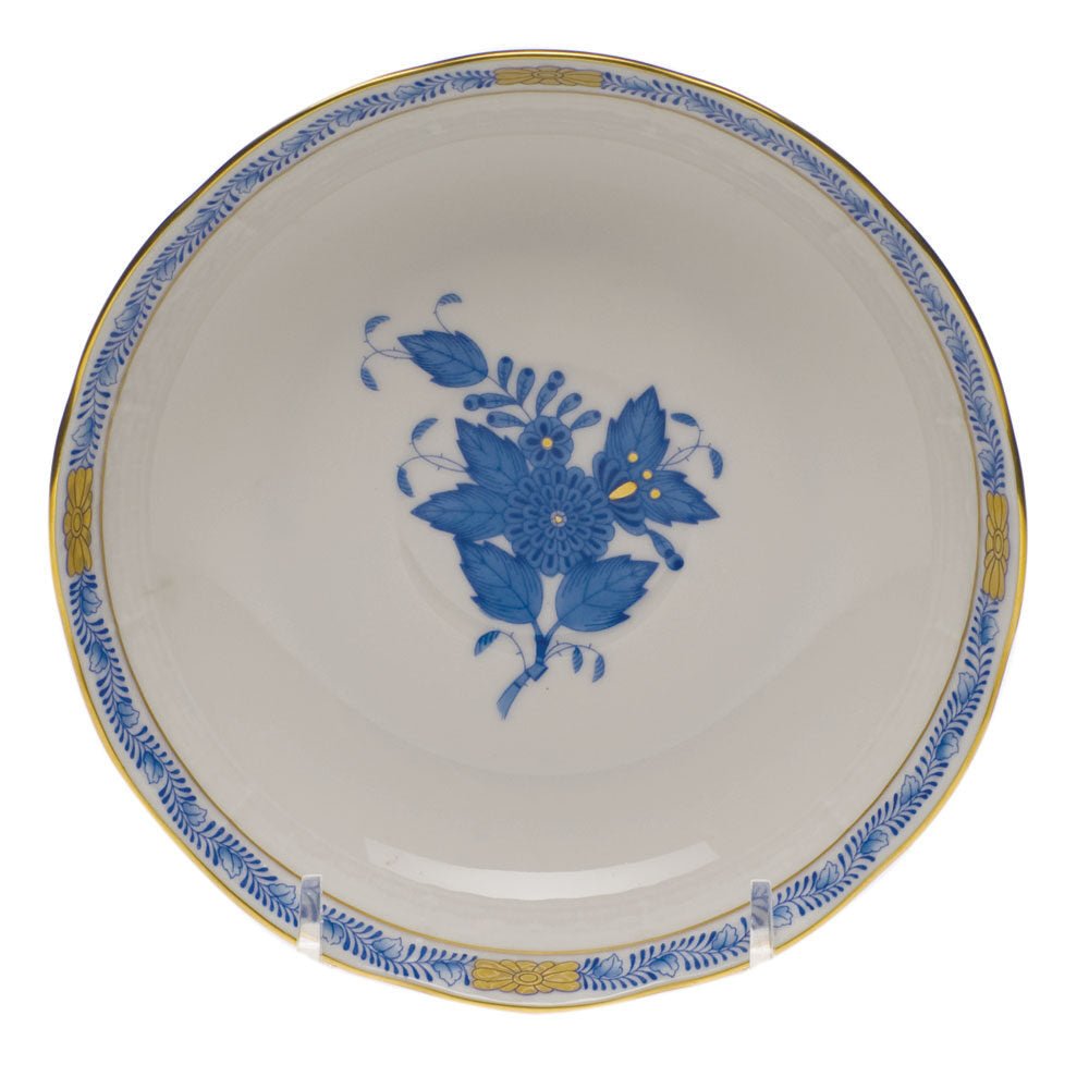 Hand-painted Herend Chinese Bouquet Blue Mocha Saucer in fine porcelain, 5.5in D, on a white background
