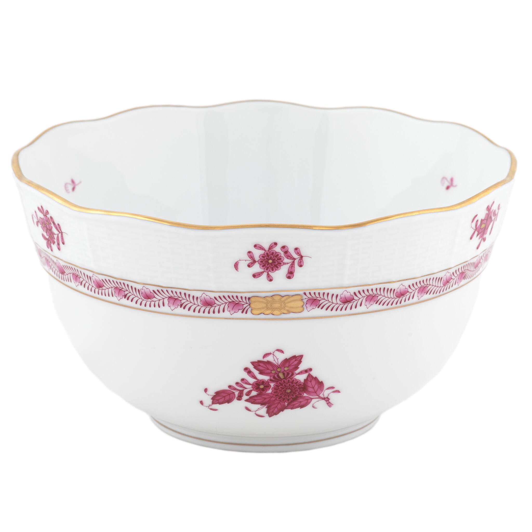 Herend Chinese Bouquet Raspberry Round Bowl β additional view