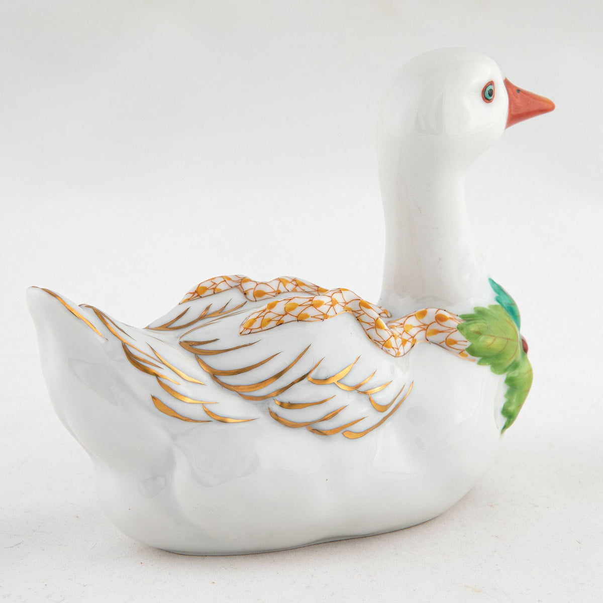 Herend Christmas Goose Figurine – Butterscotch, alternate view