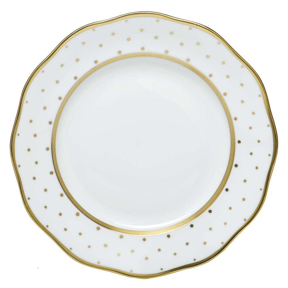 Hand-painted Herend Connect the Dots Dessert Plate in fine porcelain, 8.25in D, on a white background