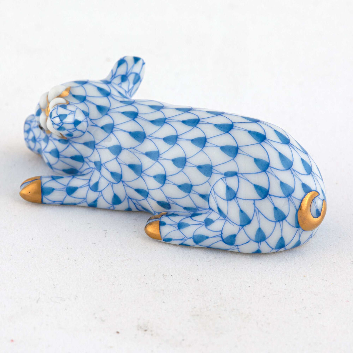 Herend Daisy the Pig Figurine – Blue, alternate view