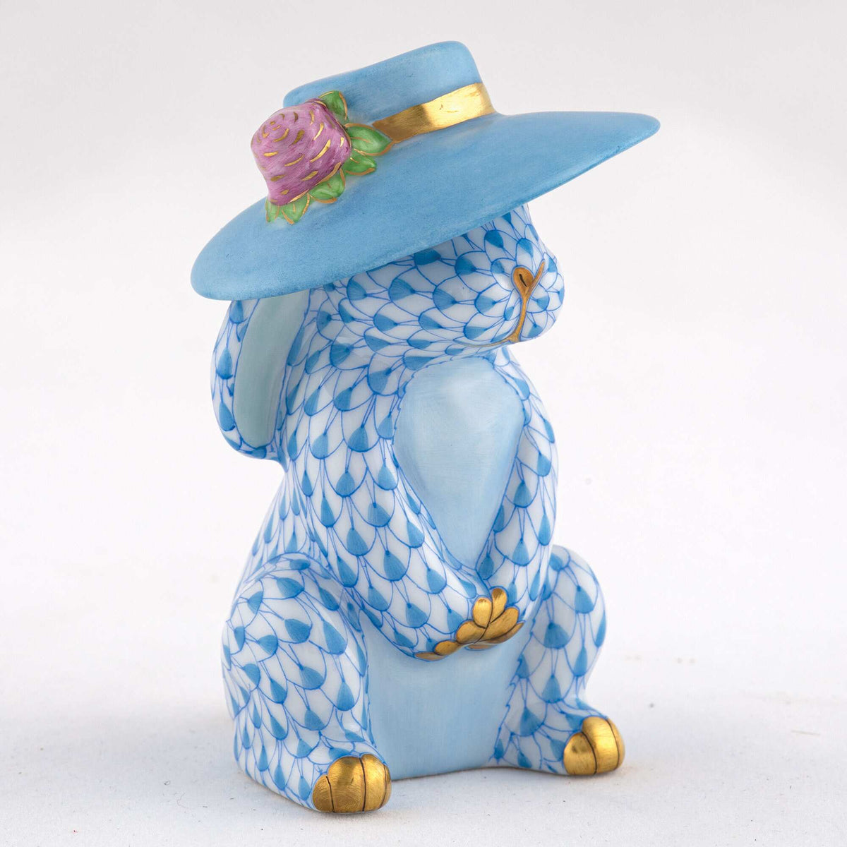 Herend Derby Bunny Figurine – Blue, alternate view