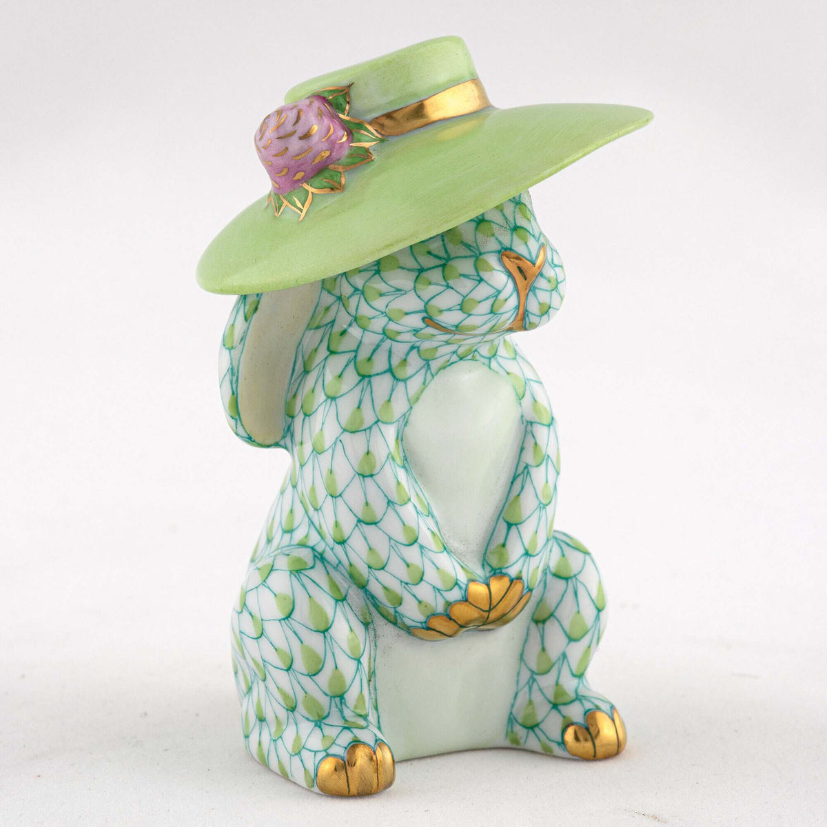 Herend Derby Bunny Figurine – Key Lime, alternate view
