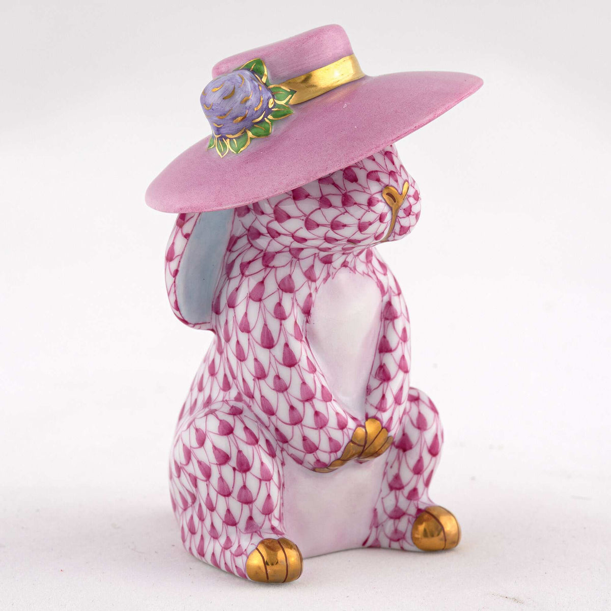 Herend Derby Bunny Figurine – Raspberry, alternate view
