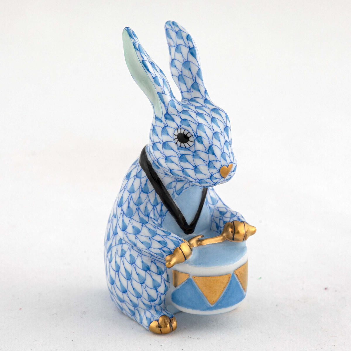Herend Drummer Bunny Figurine – Blue, alternate view