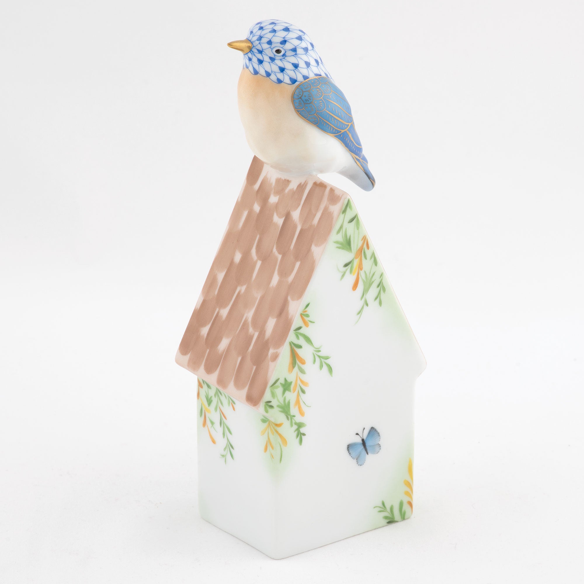 Herend Eastern Bluebird on House Figurine โ additional view