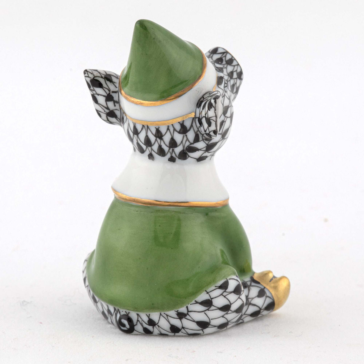 Herend Elf Piggy Figurine – Black, alternate view