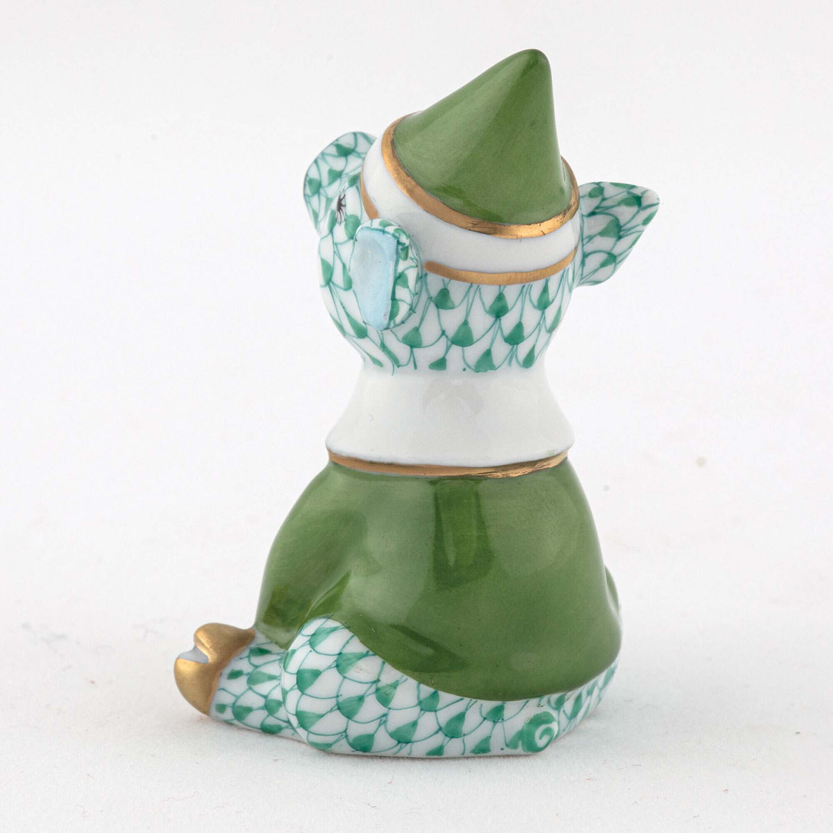 Herend Elf Piggy Figurine – Green, alternate view