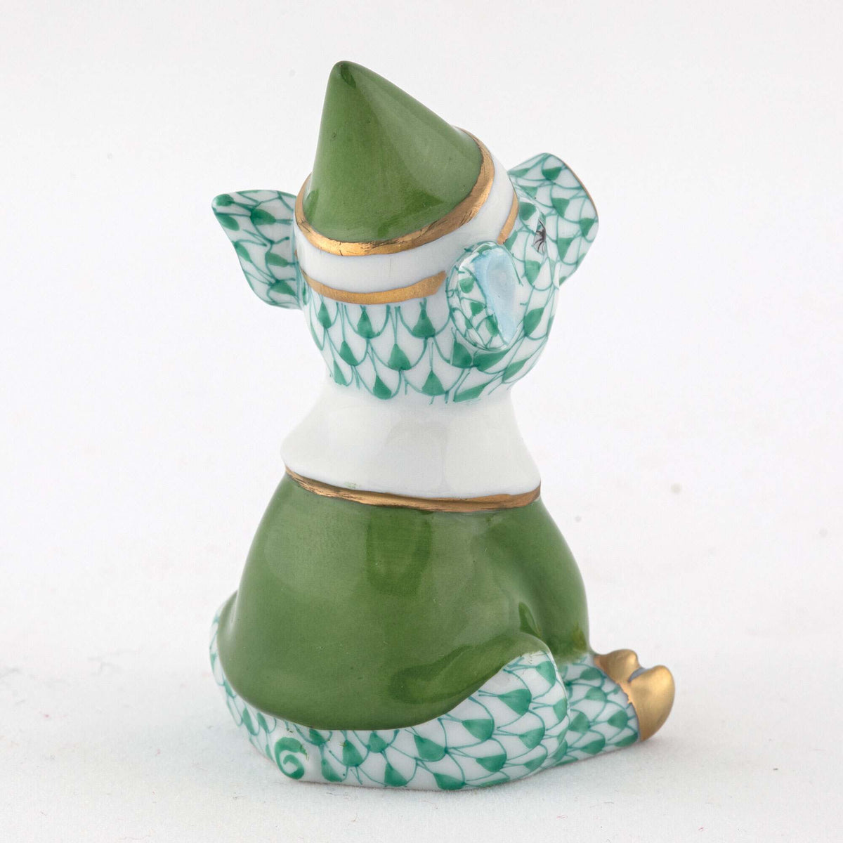 Herend Elf Piggy Figurine – Green, alternate view