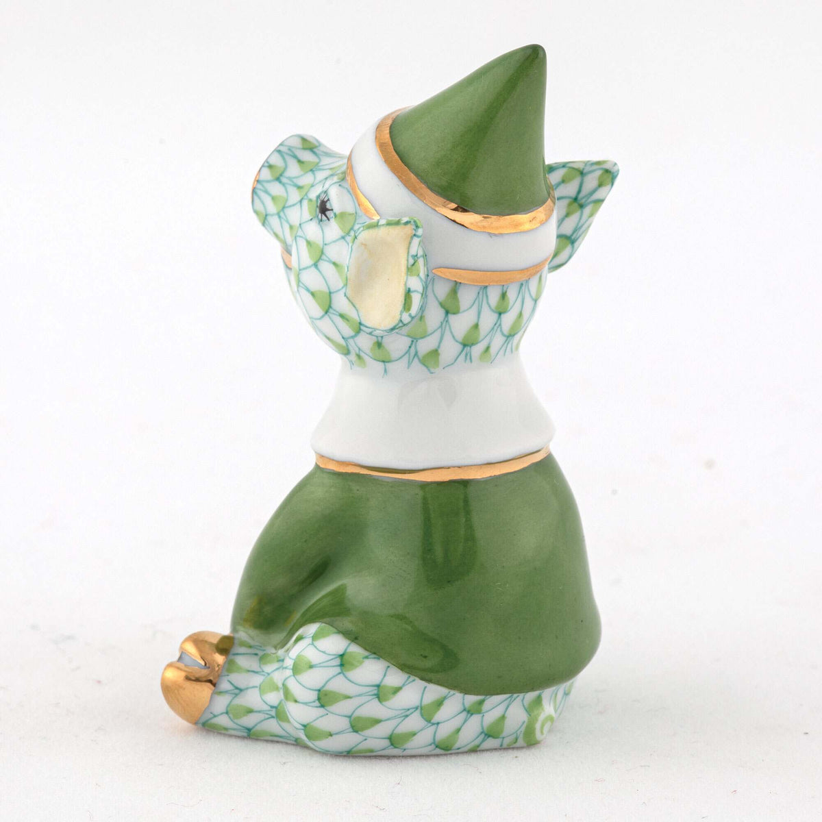 Herend Elf Piggy Figurine – Key Lime, alternate view