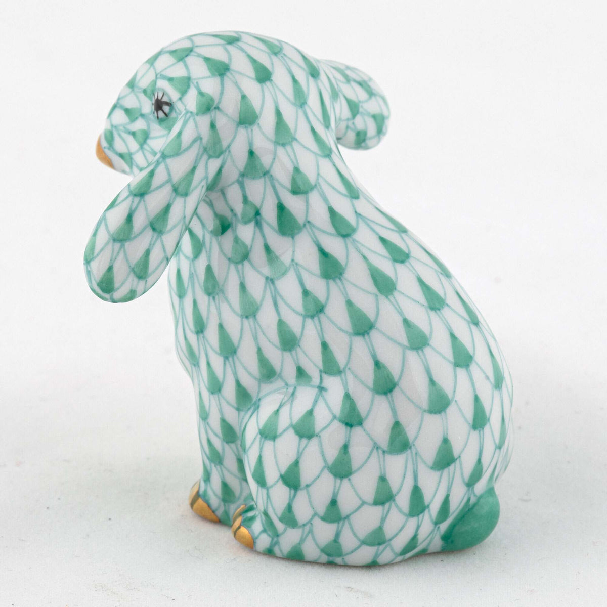 Herend Fall Bunny Figurine – Green, alternate view