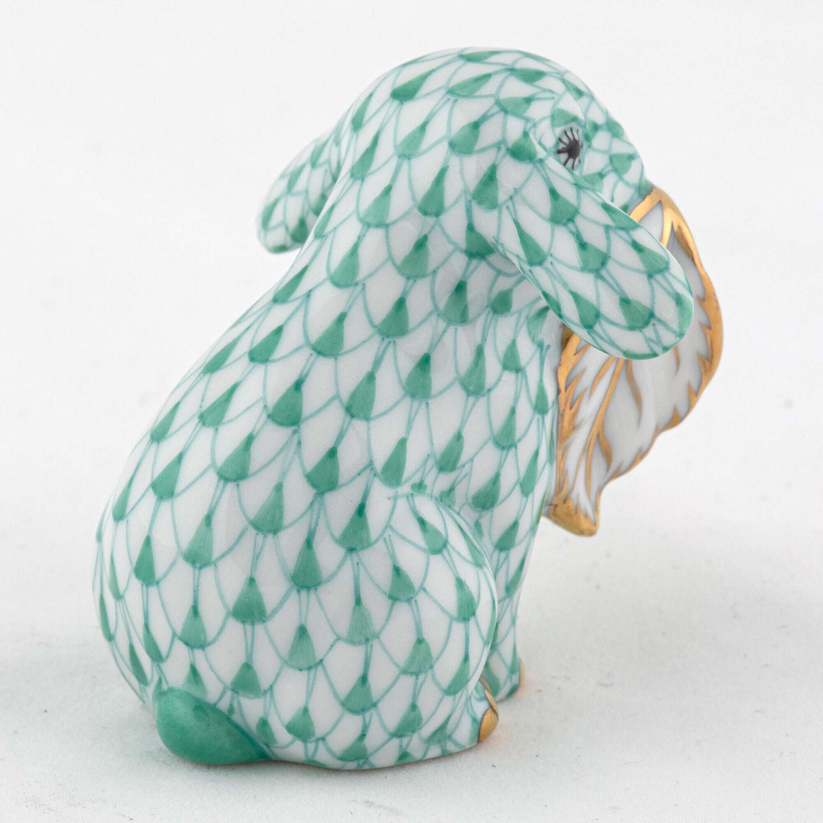 Herend Fall Bunny Figurine – Green, alternate view